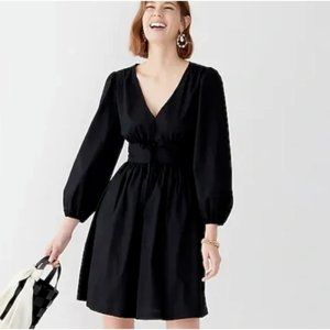 J Crew Adult Size T8 V-Neck Cotton Poplin Mini Dress $138 Women's NWT BK962